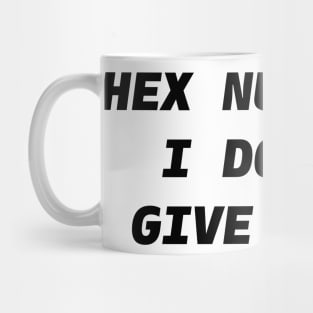 HEX NUMBERS Black Font Mug